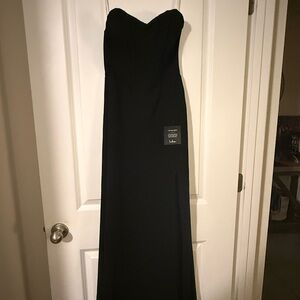 Lulu's Elegant Black Strapless Dress